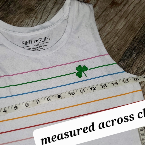 SEMI CROPPED RAINBOW STRIPES TANK SM EUC SEE MEASUREMENTS - Picture 6 of 6